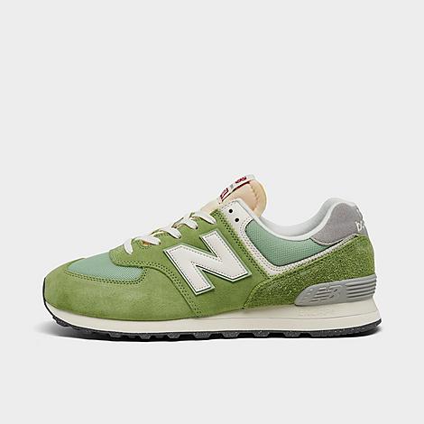 New Balance 574 Casual Shoes In Chive Green/white