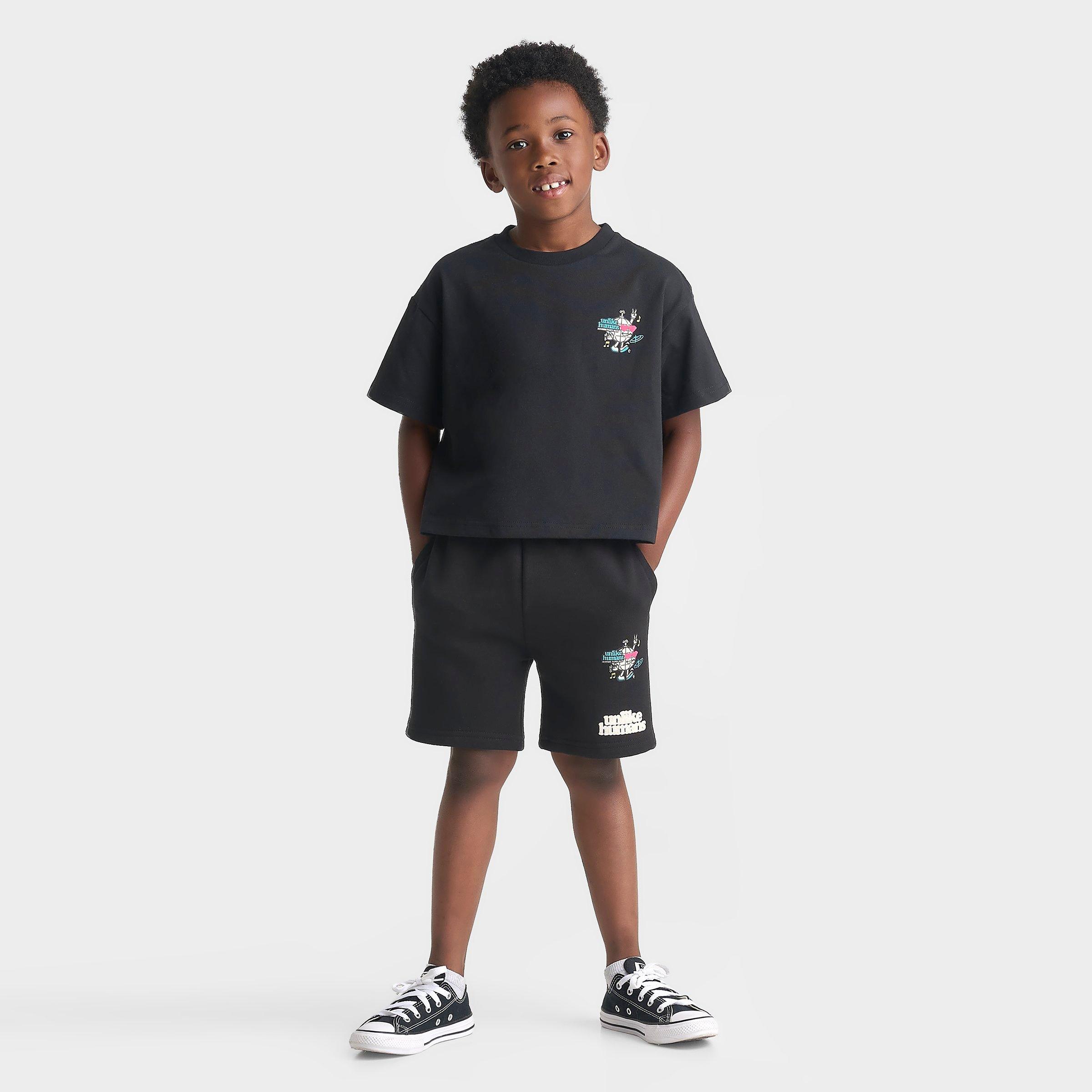 Unlike Humans Little Kids Summer Party T-Shirt and Shorts Set in Black Size: 7