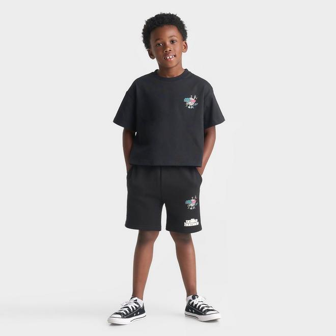Little Kids' Unlike Humans Summer Party T-Shirt and Shorts Set