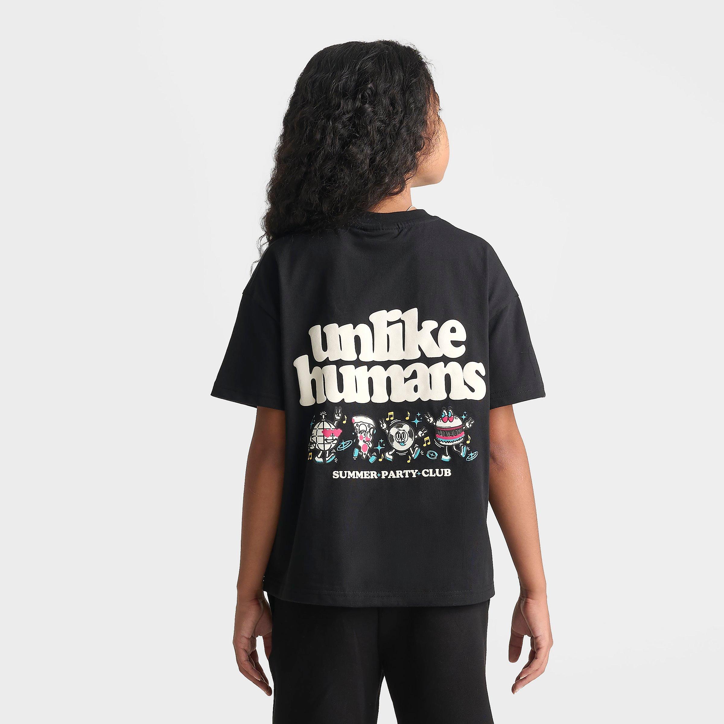 Unlike Humans Big Kids Party T-Shirt in Black Size: Medium