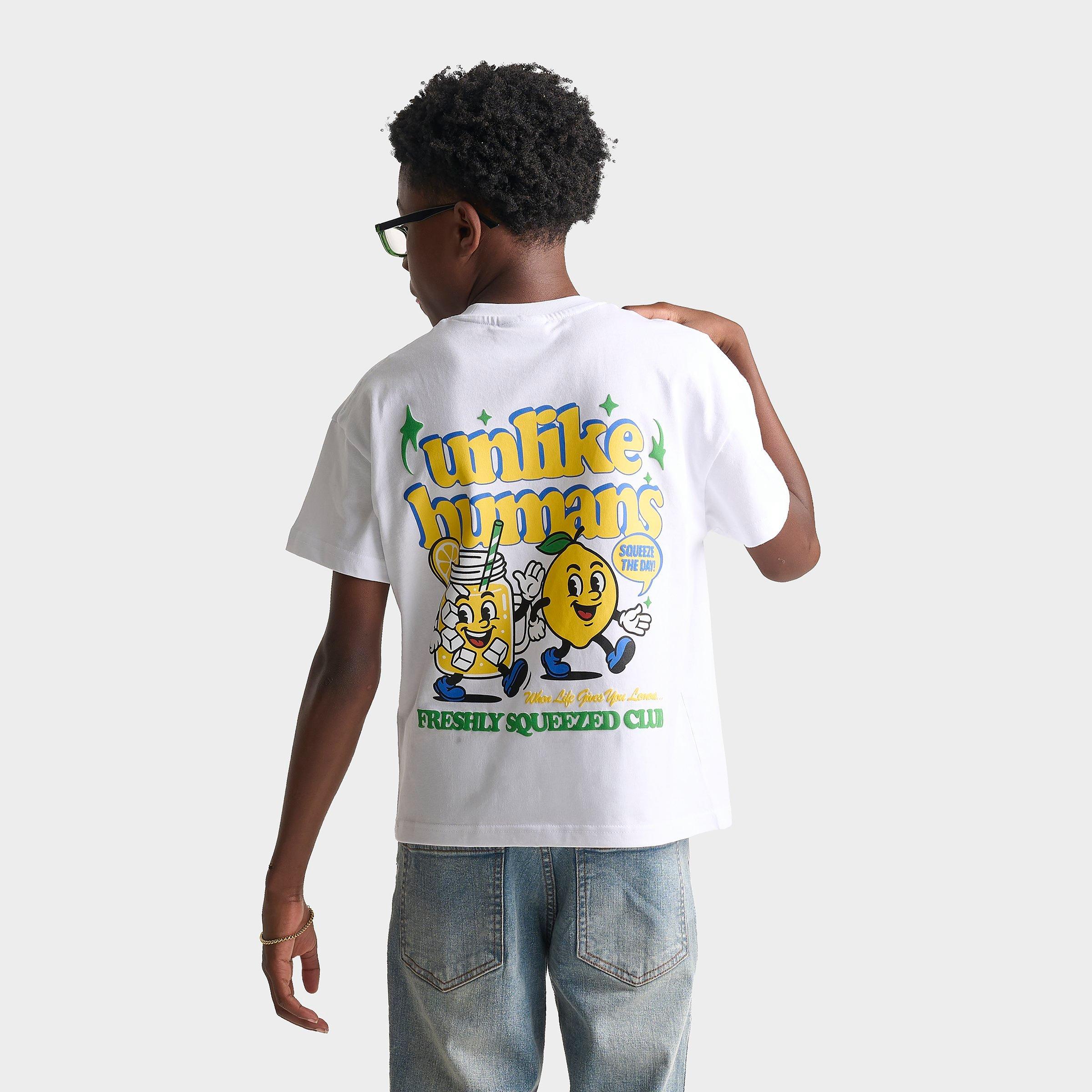 Unlike Humans Big Kids Lemonade T-Shirt in Optic White Size: XL