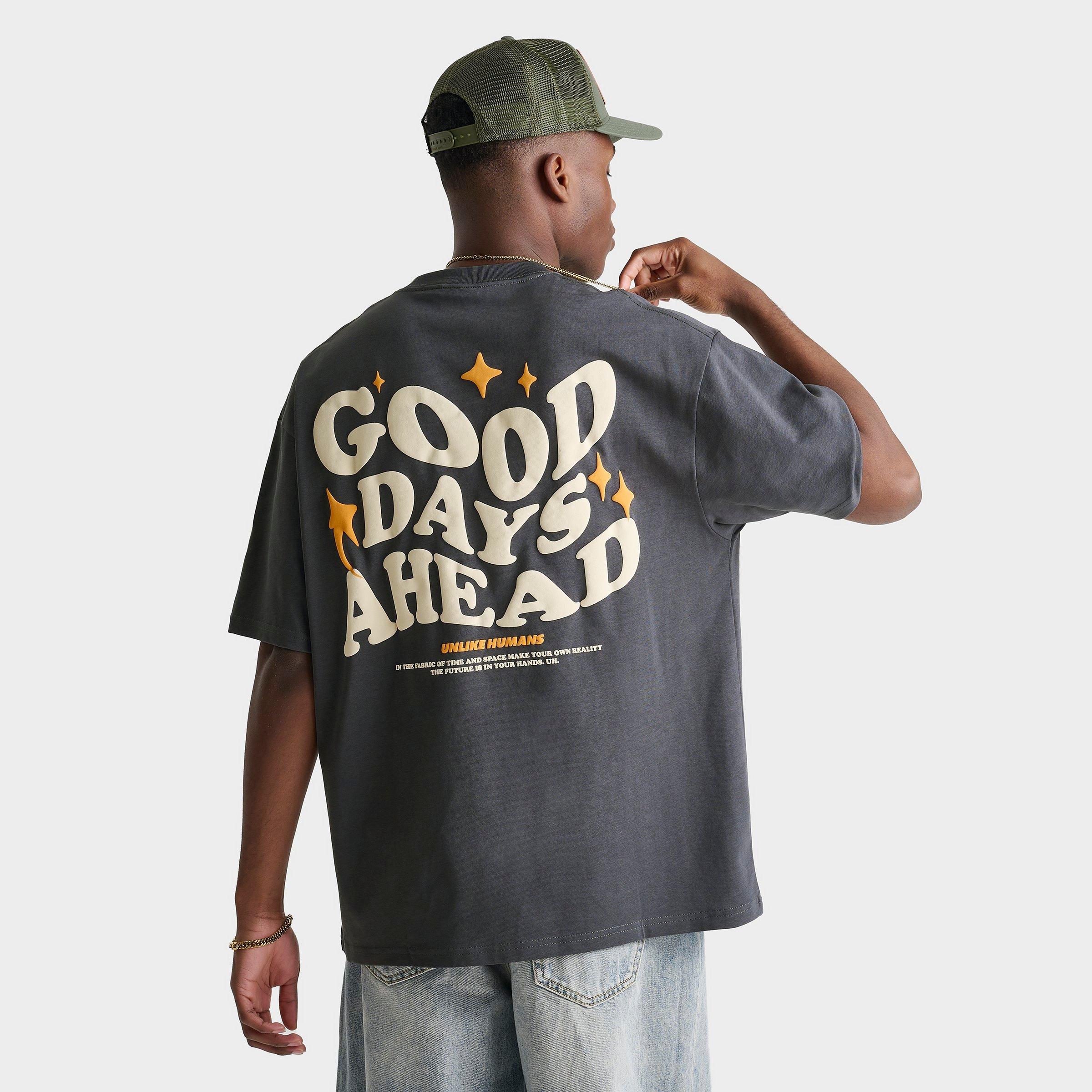 Unlike Humans Men's Good Days T-Shirt in Grey/Grey Size Small 100% Cotton