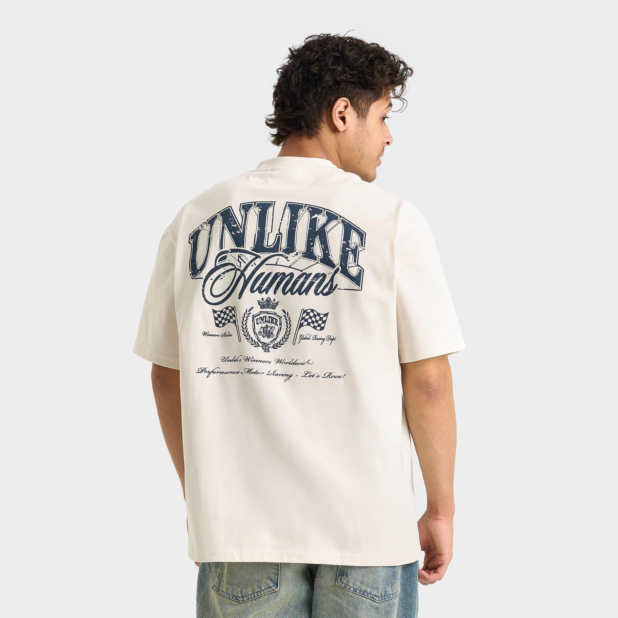 Unlike Humans Men's Motor Graphic T-shirt In White