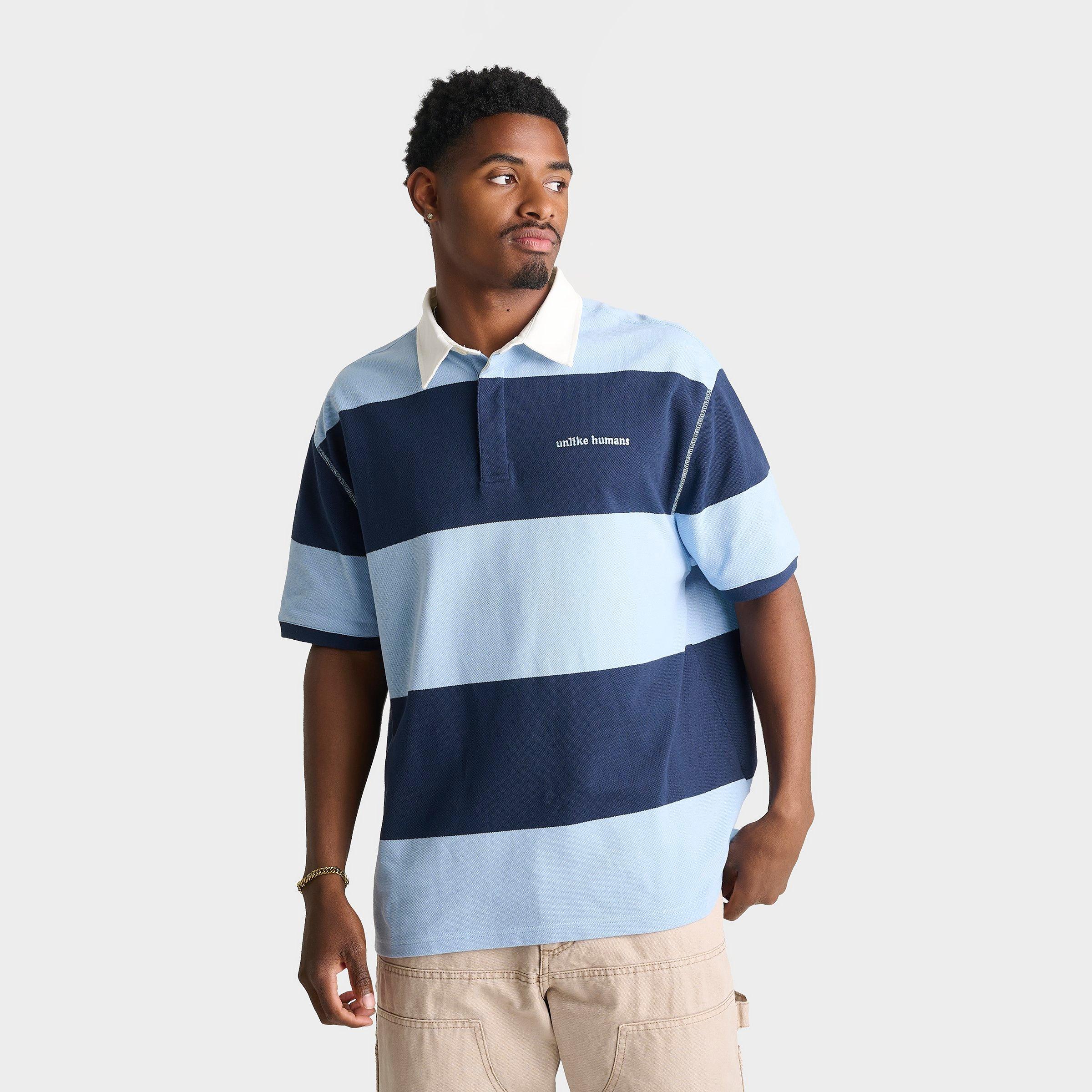 Unlike Humans Men's Jewel Polo Shirt in Blue Bell/Peacoat Size: Medium