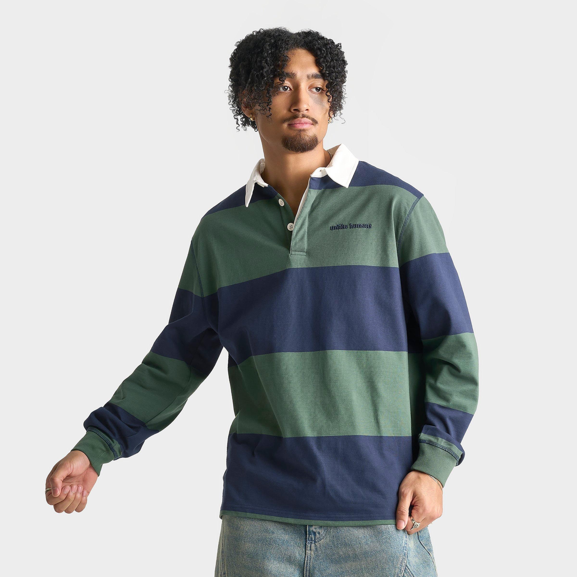 Unlike Humans Men's Jewel Rugby Shirt in Cilantro Size: Large