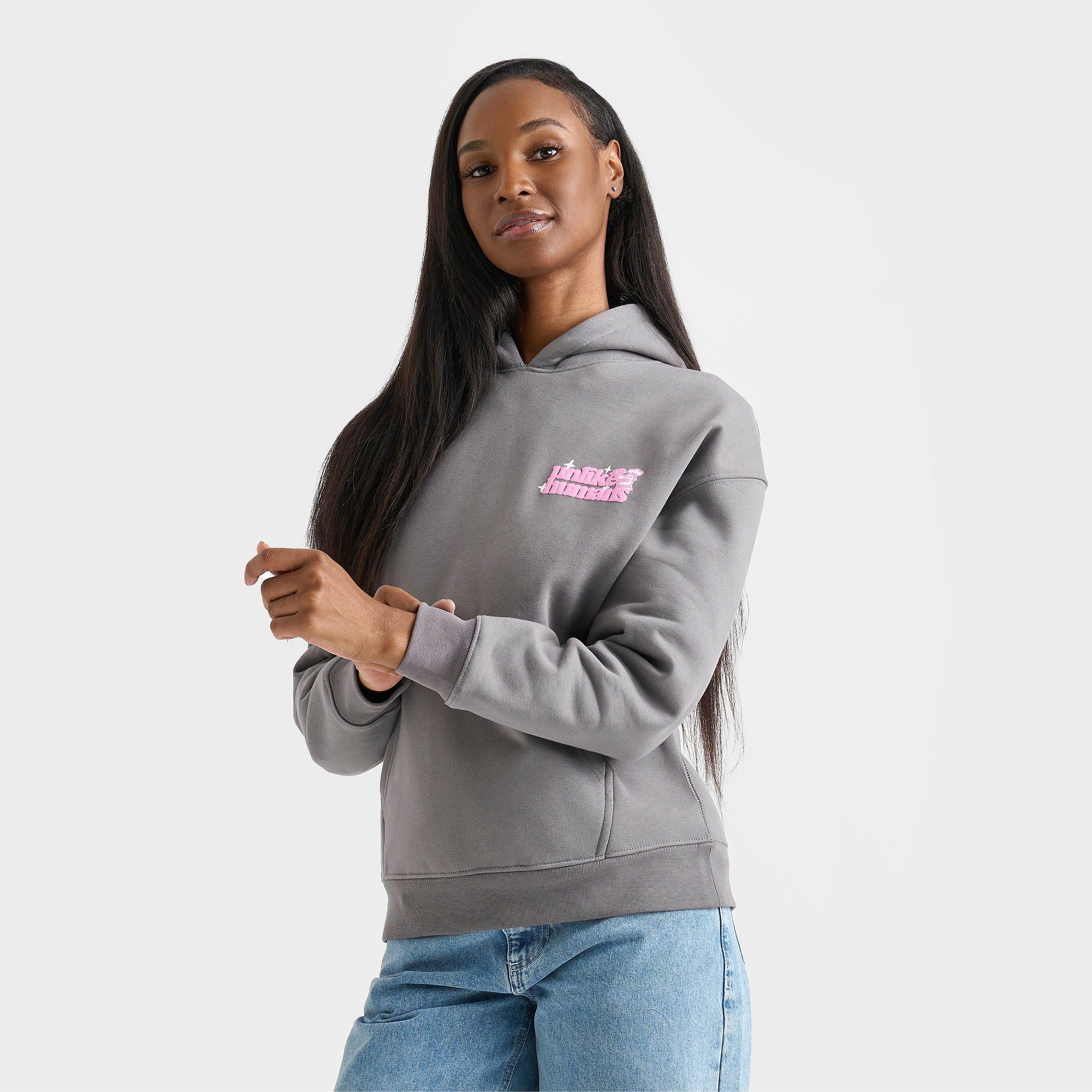 Unlike Humans Women's Fresh Baked Pullover Hoodie in Grey/Charcoal Grey Size XS Cotton/Fleece