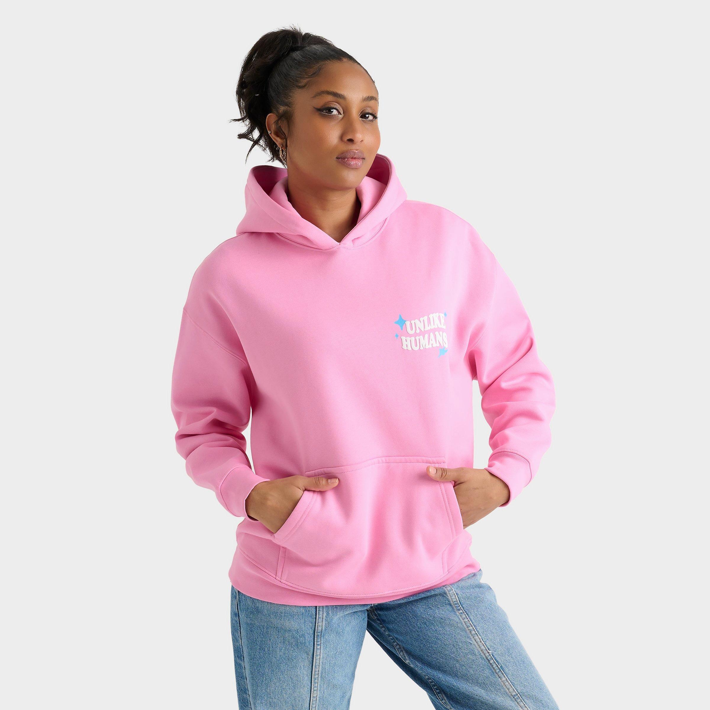 Unlike Humans Women's Heartbreaker Pullover Hoodie in Pink/Begonia Pink Size XL Cotton/Polyester/Fleece