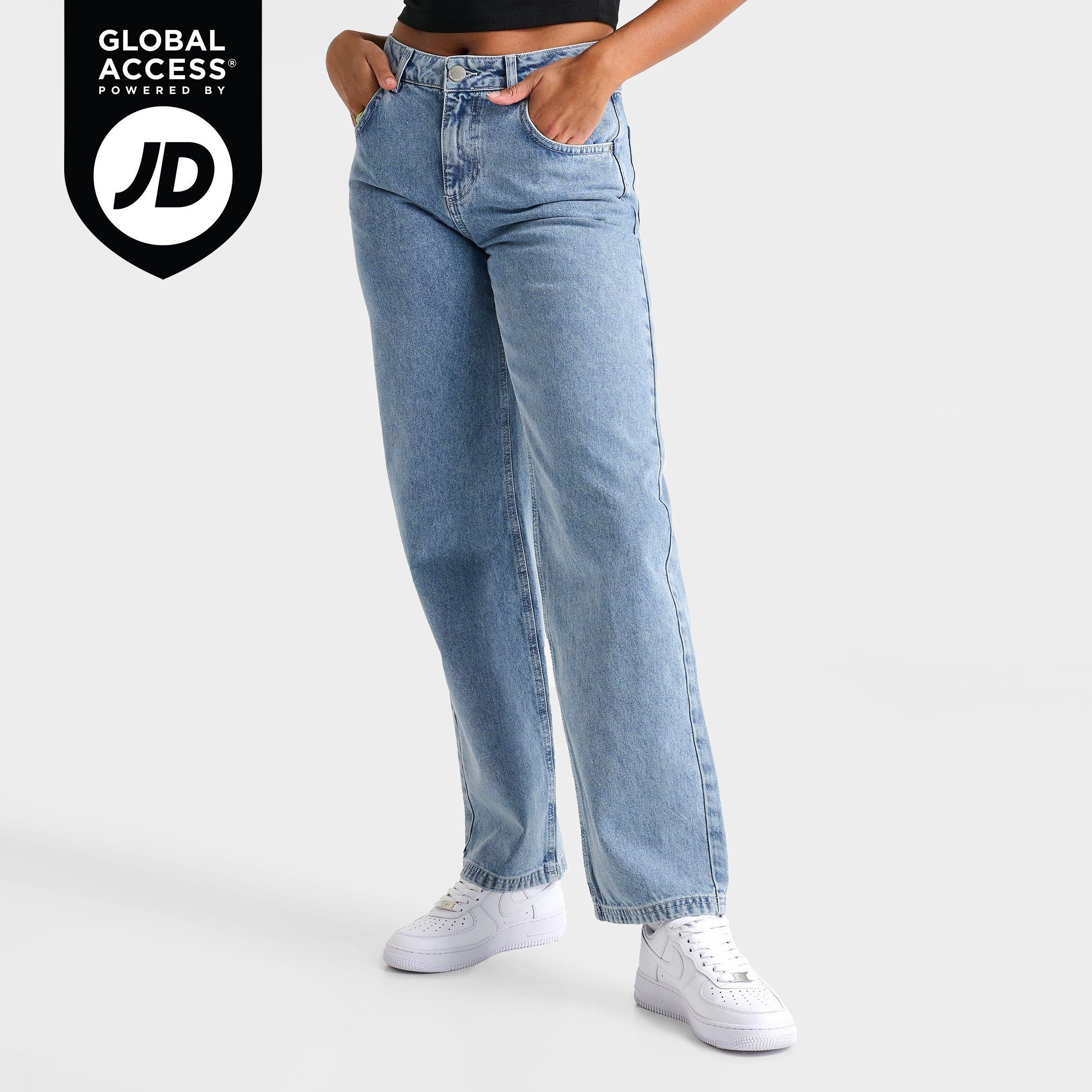 Unlike Humans Women's Mid-Rise Denim Jeans in Light Wash Size: 24