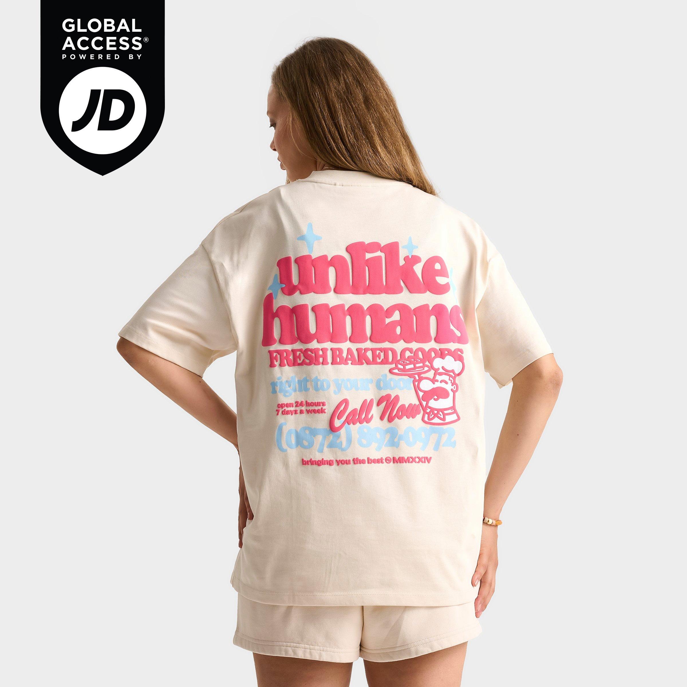 Unlike Humans Women's Baked Goods T-Shirt in Tofu Size: XS