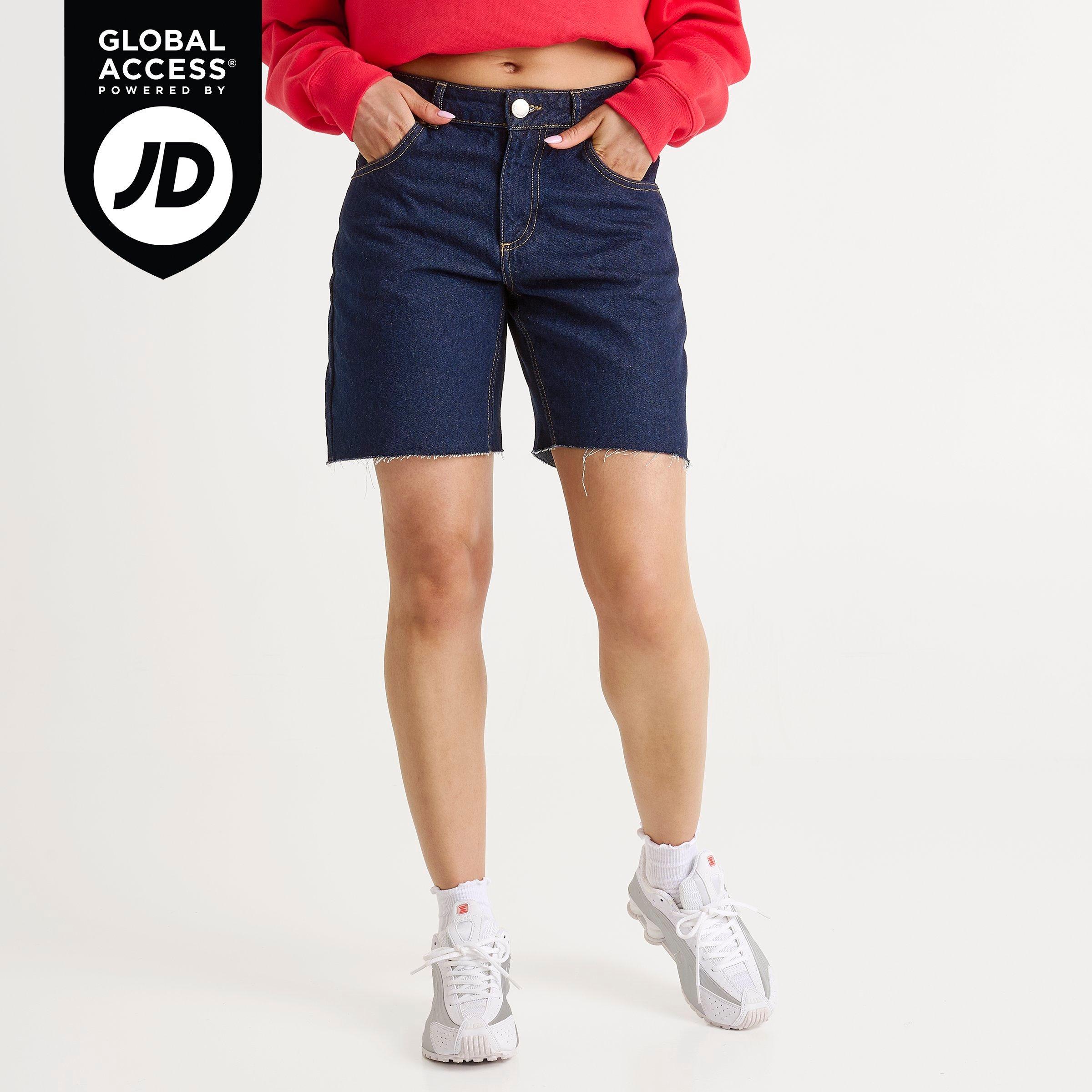 Unlike Humans Women's Denim Shorts in Dark Blue Denim Size: 24
