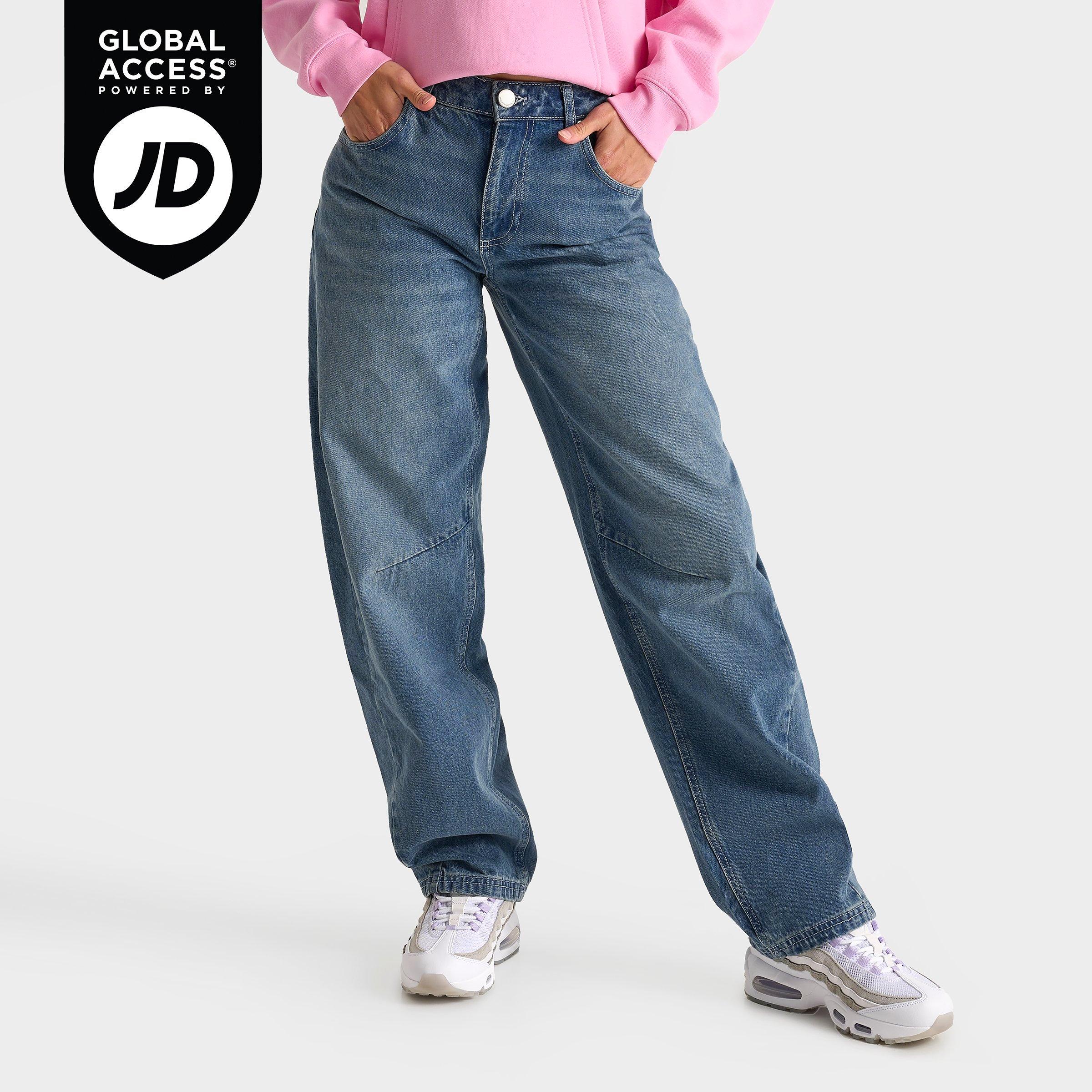 Unlike Humans Women's Baggy Jeans in Blue Denim Size: 24