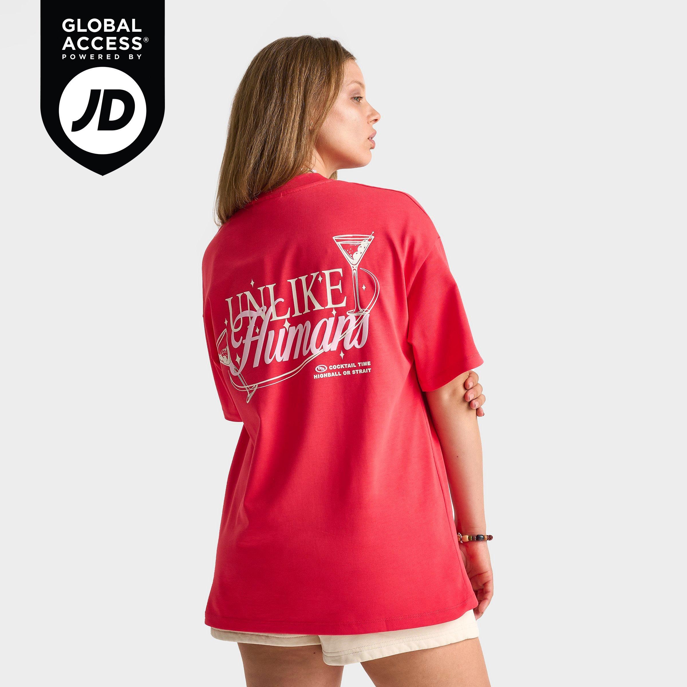 Unlike Humans Women's Martini T-Shirt in Hibiscus Size: XS