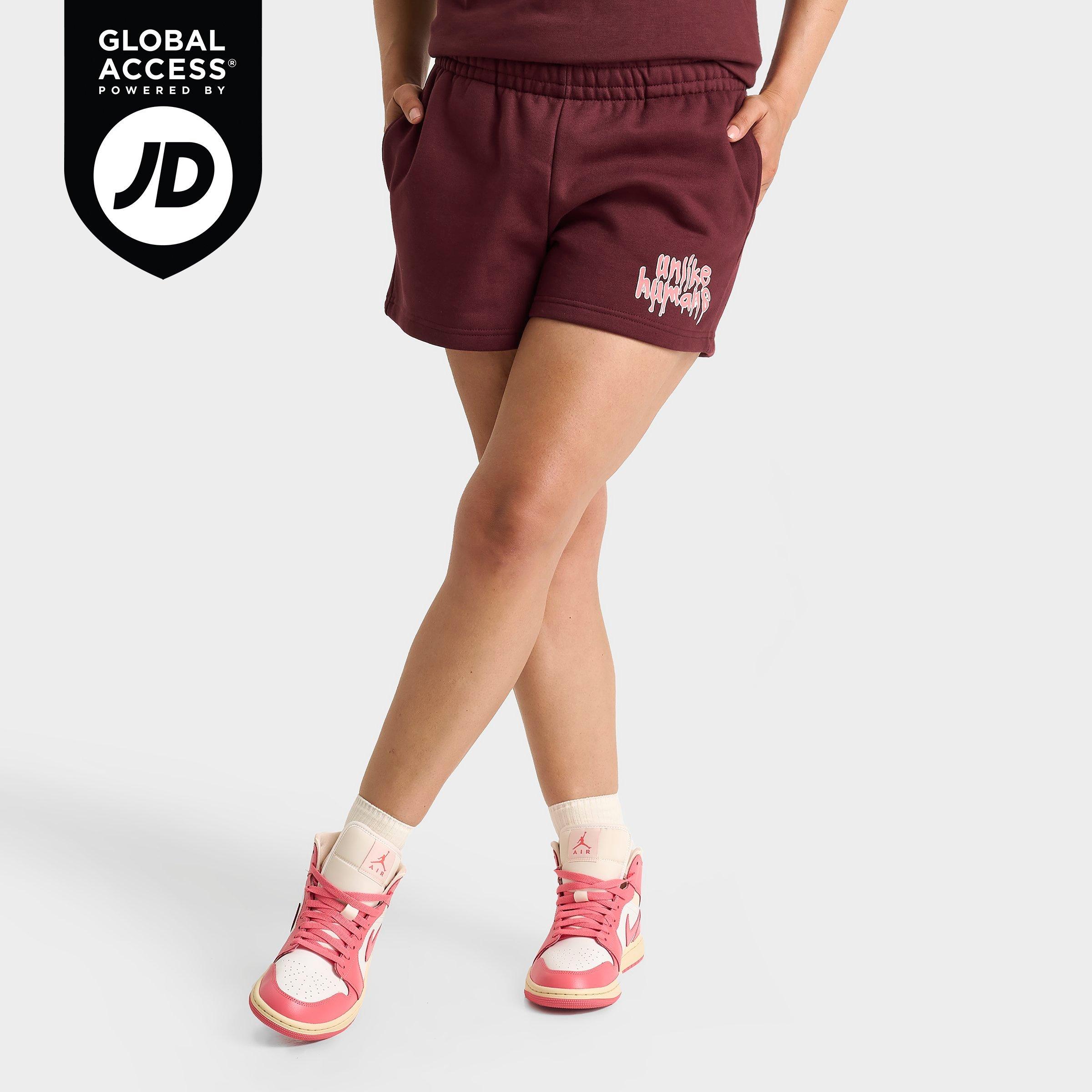 Unlike Humans Women's Ice Cream Fleece Shorts in Red Mahogany Size: XS