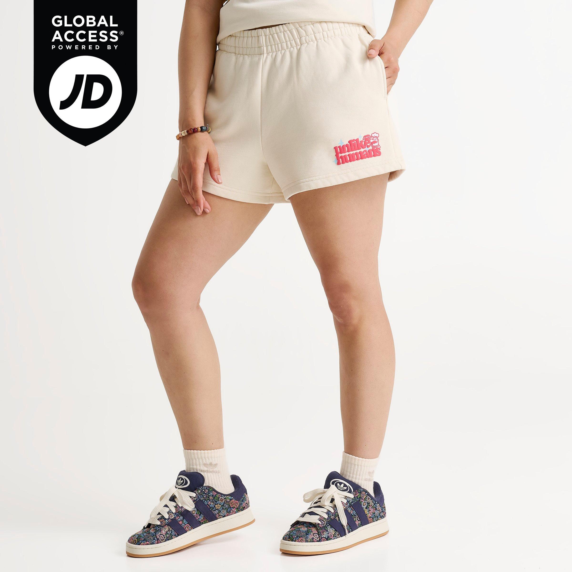 Unlike Humans Women's Baked Goods Fleece Shorts in Tofu Size: XS