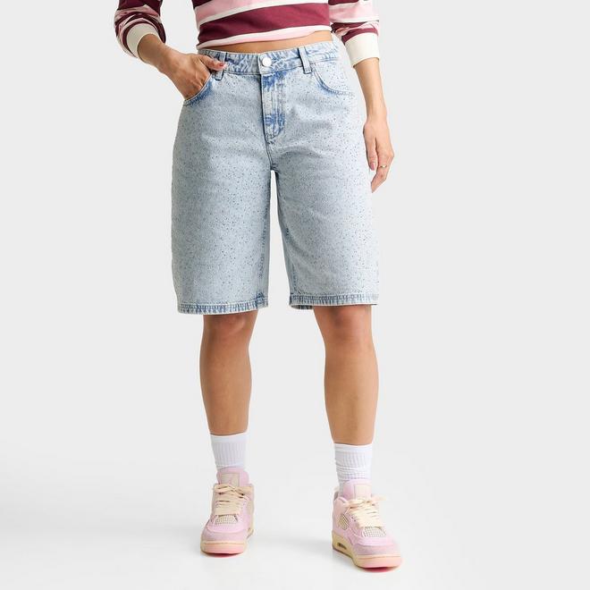 Women's Unlike Humans Rhinestone Denim Jorts