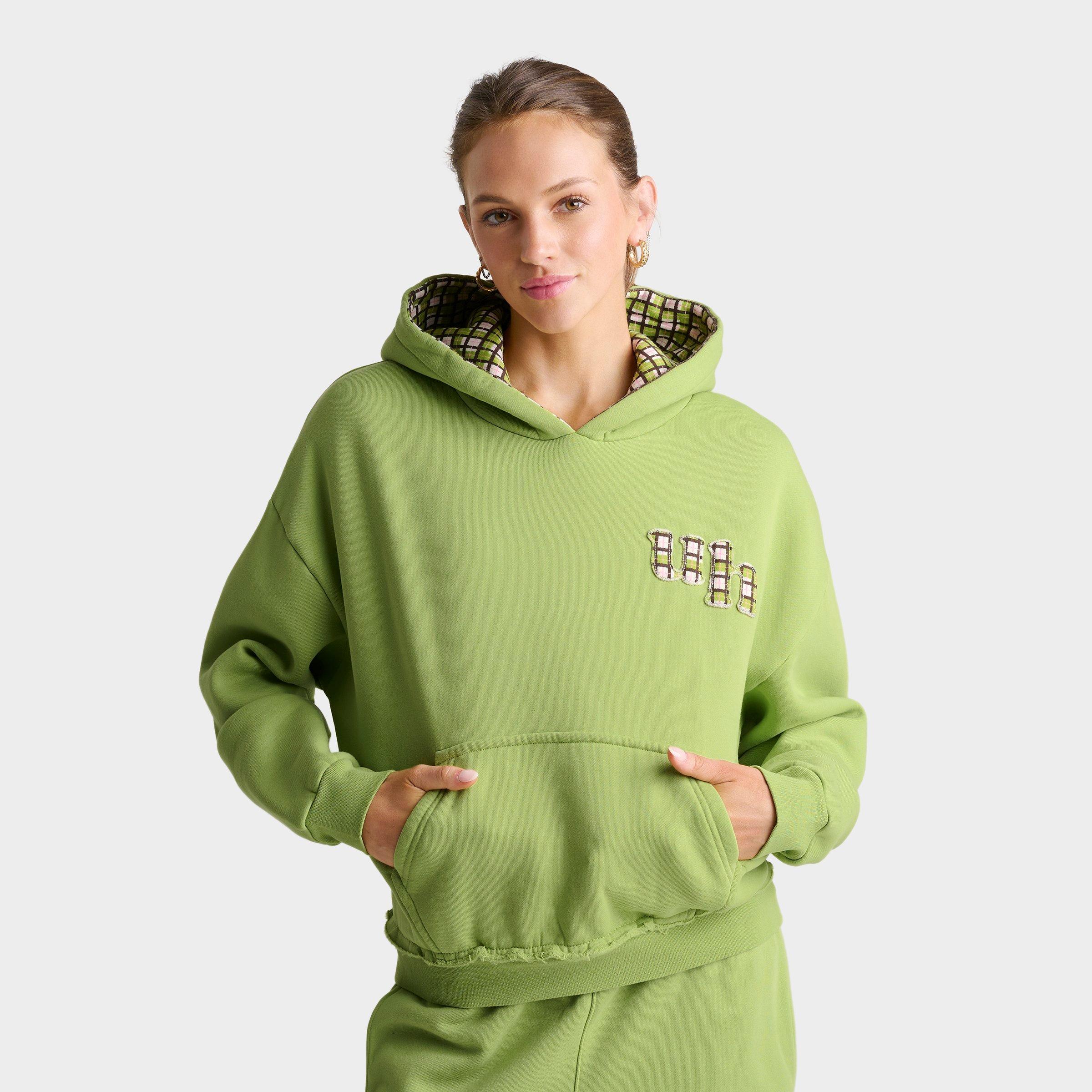 Unlike Humans Women's Washed Check Pullover Hoodie