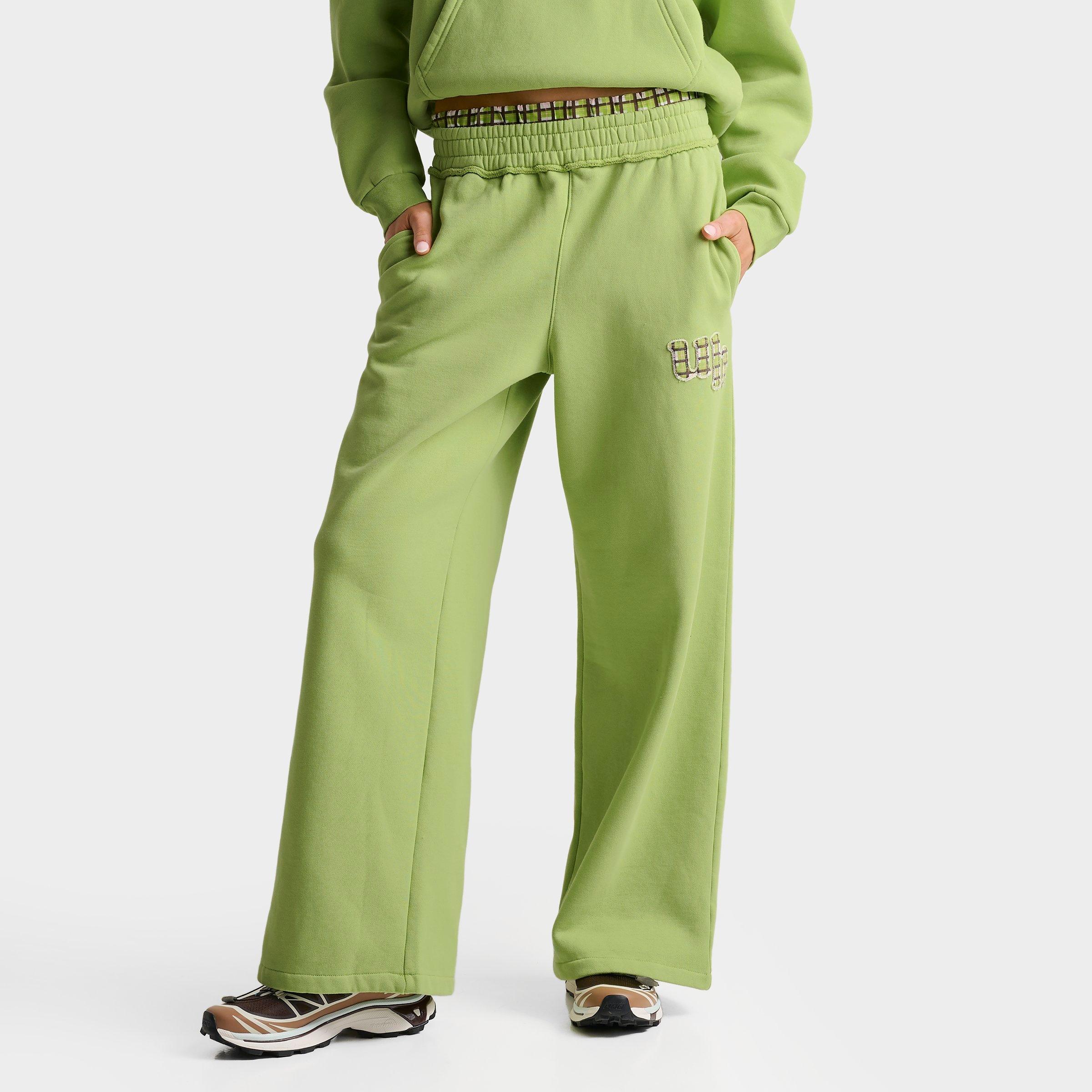 Unlike Humans Women's Washed Check Wide-Leg Pants
