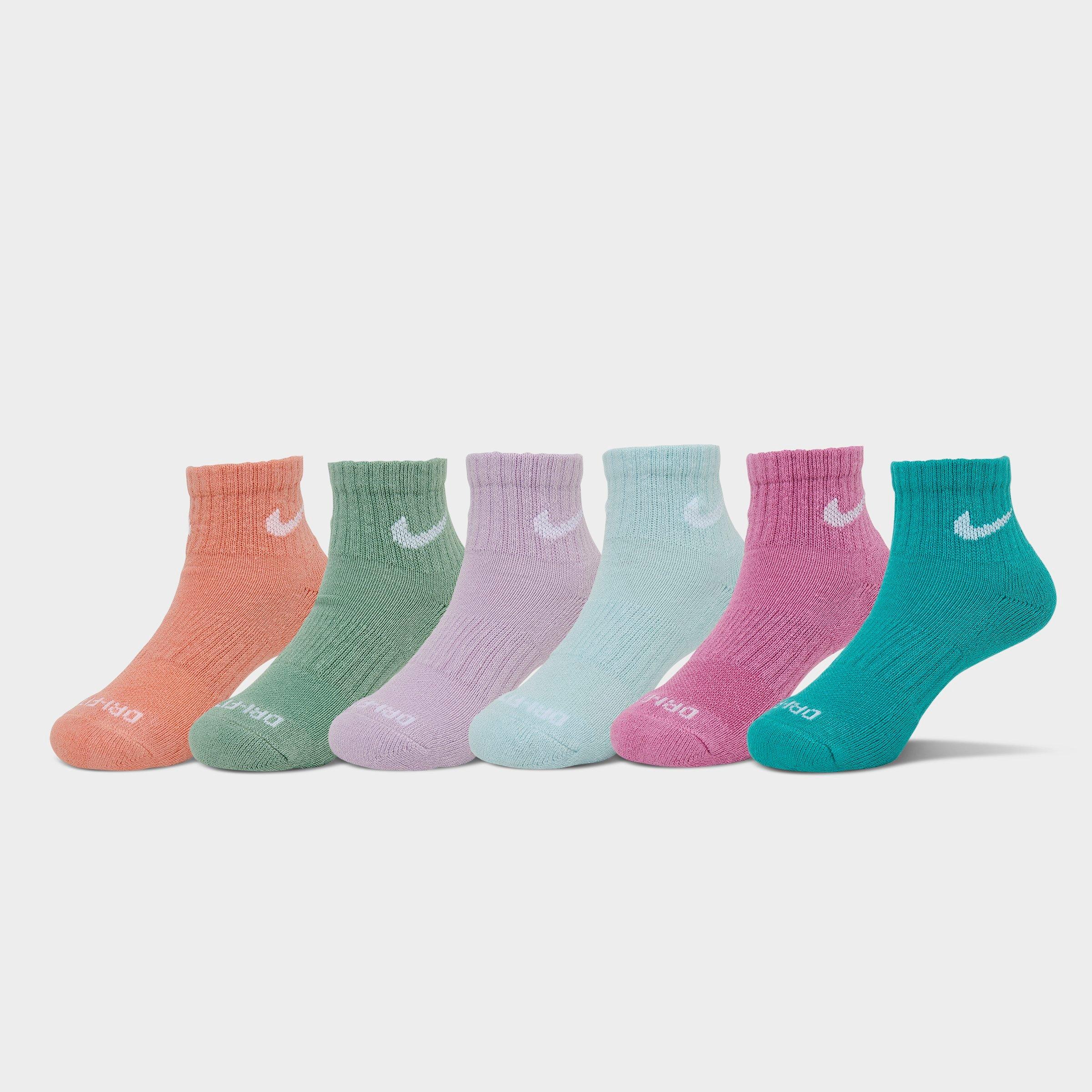 Nike Little Kids' Dri-FIT Ankle Socks (6-Pack) Size 5-7 Cotton/Nylon/Polyester