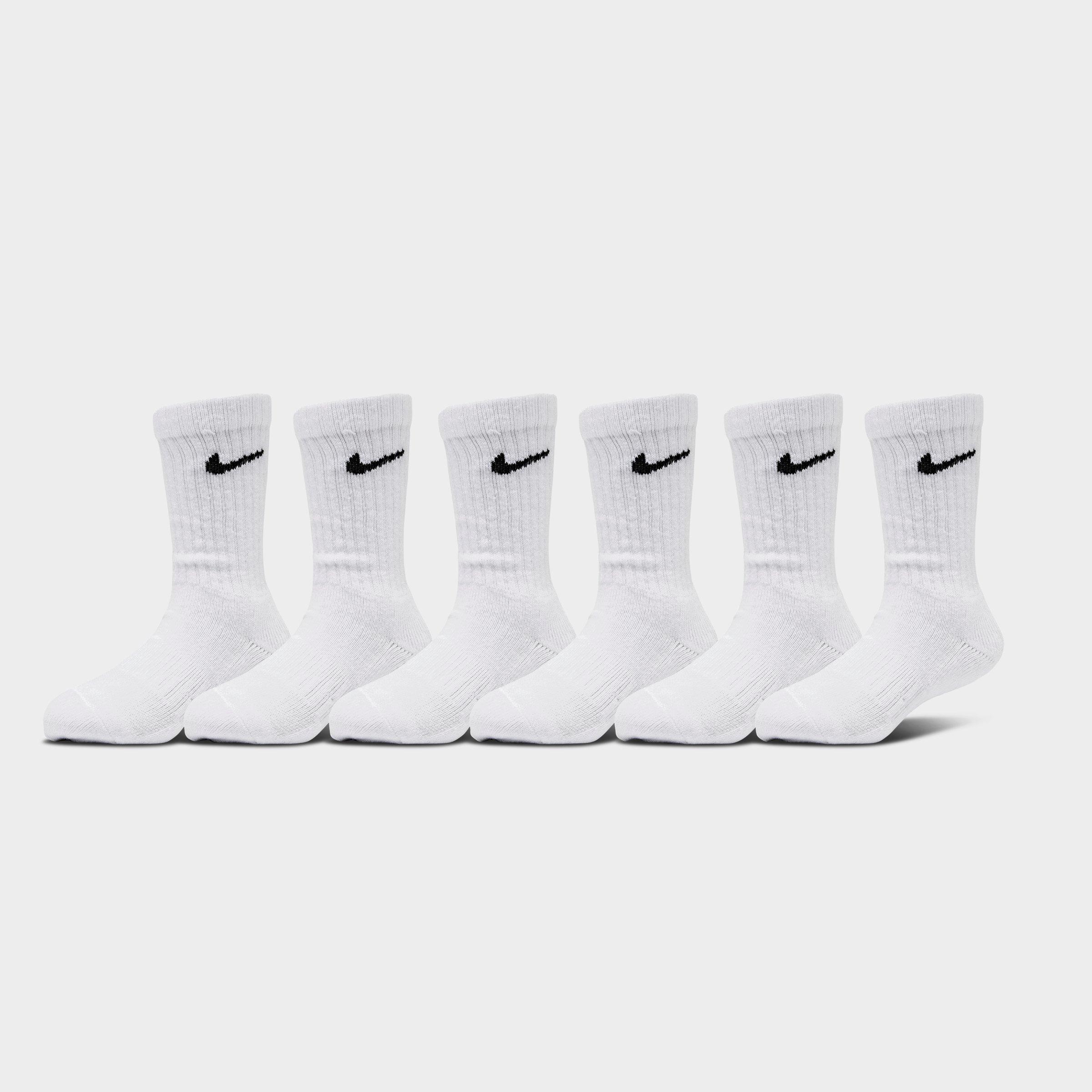 Nike Little Kids' Dri-fit Crew Socks (6-pack) In White