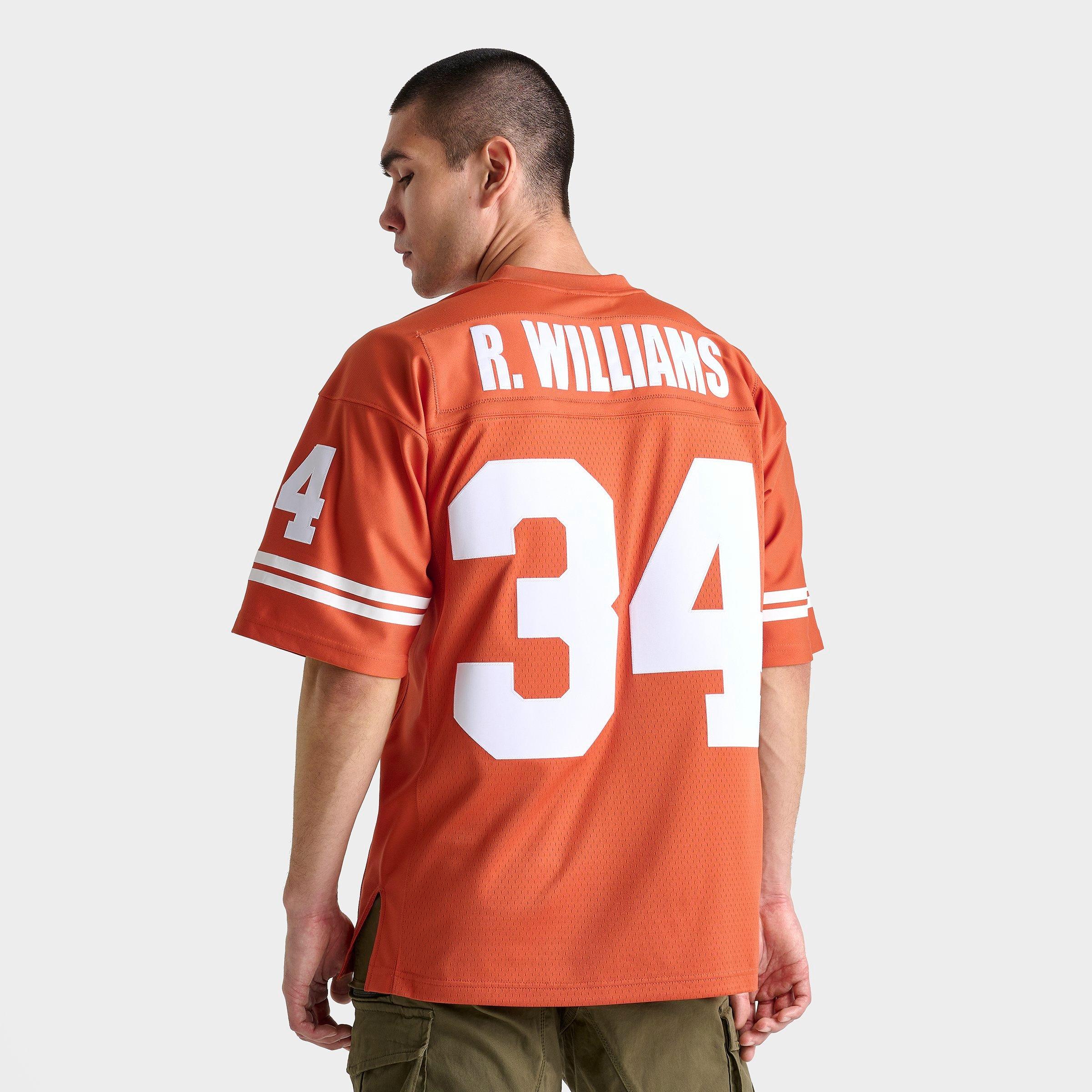 Mitchell And Ness Men's Ricky Williams Texas Longhorns 1998 Legacy College Football Jersey Shirt in Orange/Orange Size XL 100% Polyester/Twill/Jersey Shirt 