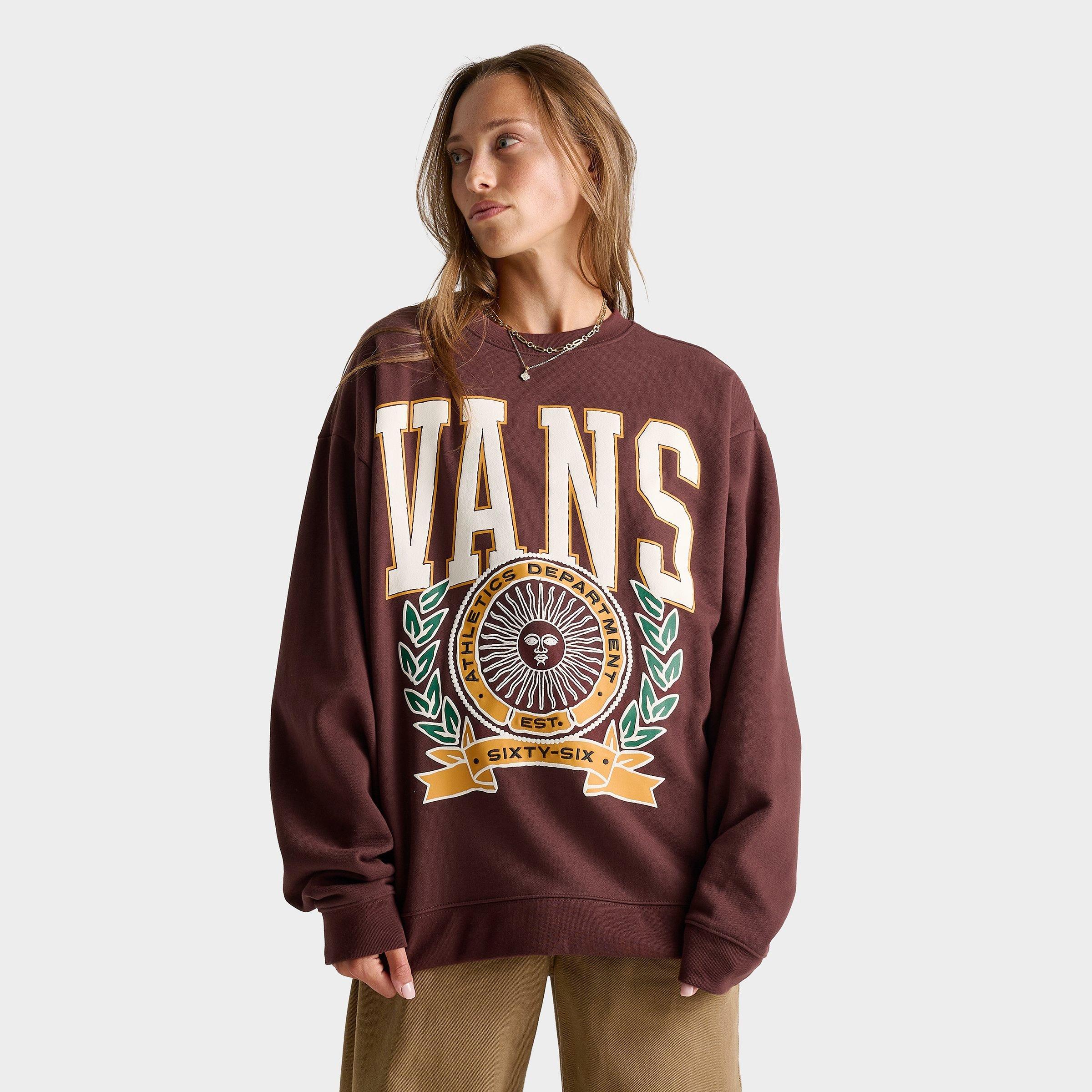 Vans Women's First Team Oversized Crewneck Sweatshirt In Bitter Chocolate