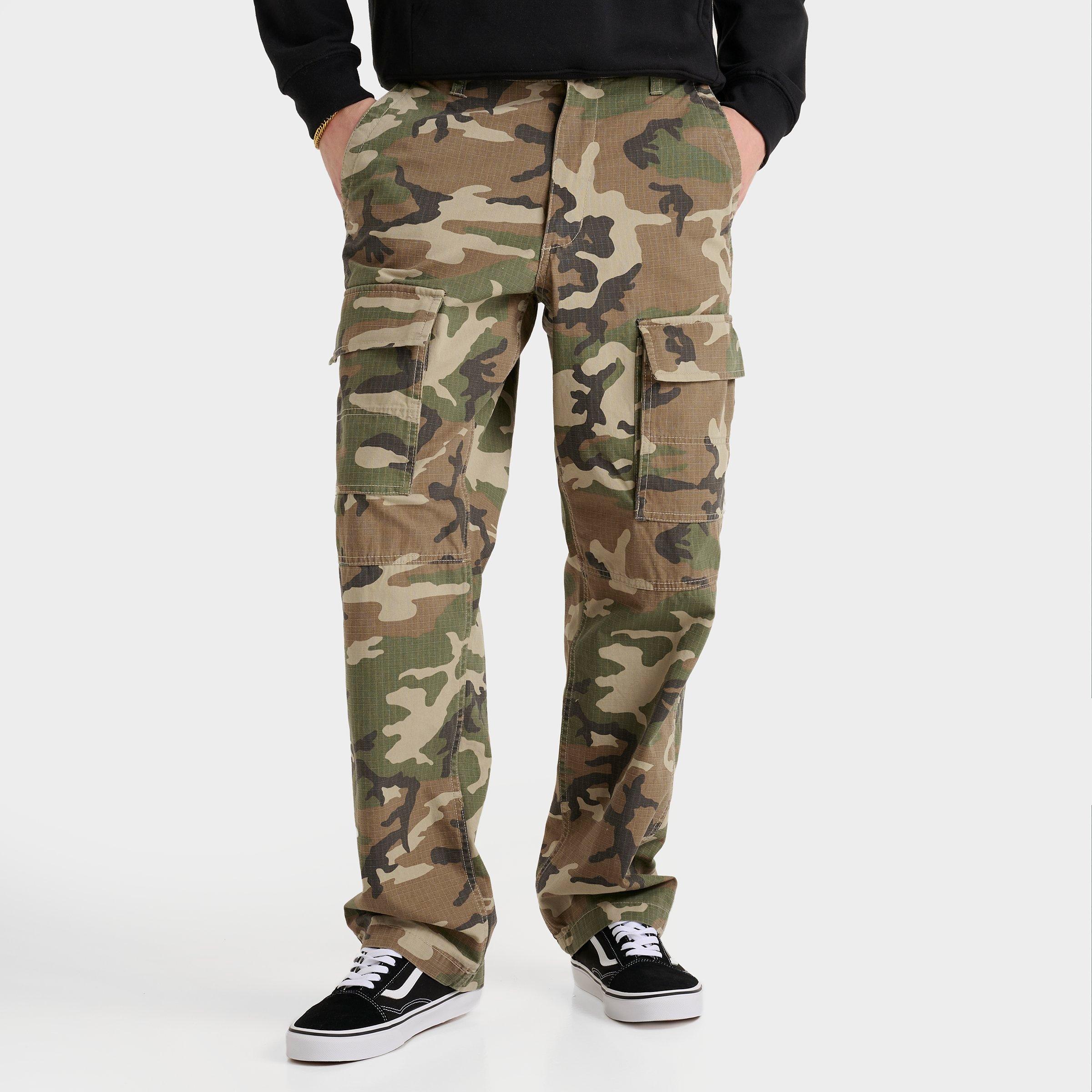 Vans Men's Tapered Ripstop Loose Fatigue Cargo Pants in Vintage Camo Size: 30