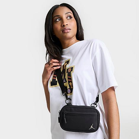 Nike Jordan Alpha Camera Crossbody Bag 100% Polyester In Black