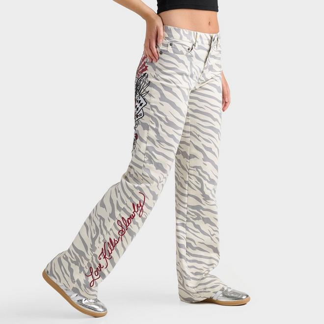Women's Ed Hardy Card of Heart Wide-Leg Jeans