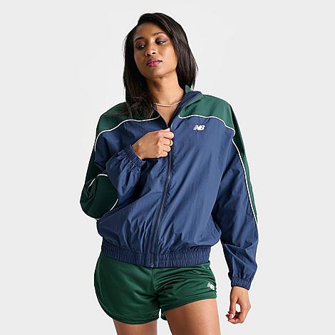 Shop New Balance Women's Sportswear's Greatest Hits Woven Jacket In Navy/green