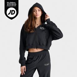 Women's New Balance Linear Cropped Full-Zip Hoodie | Finish Line