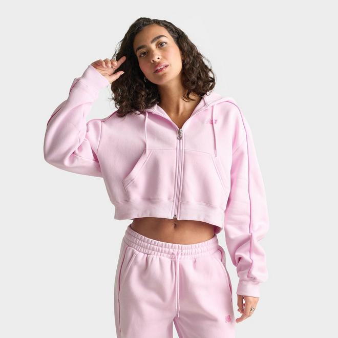 Women's New Balance Piped Cropped Full-Zip Hoodie 