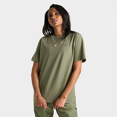 Shop New Balance Women's Athletics Jersey T-shirt In Olive Green