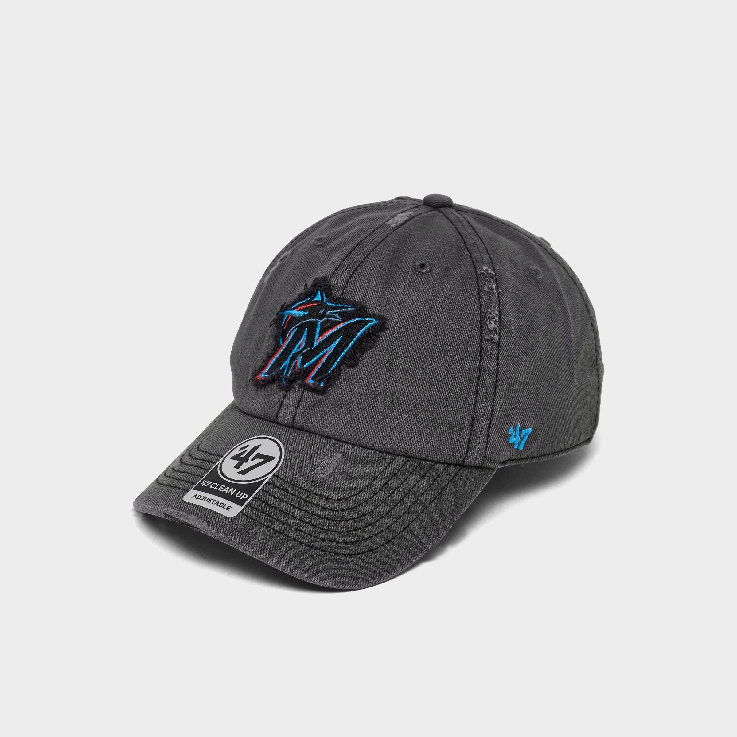 47 Brand '47 Miami Marlins Mlb Weathered Clean Up Strapback Hat
