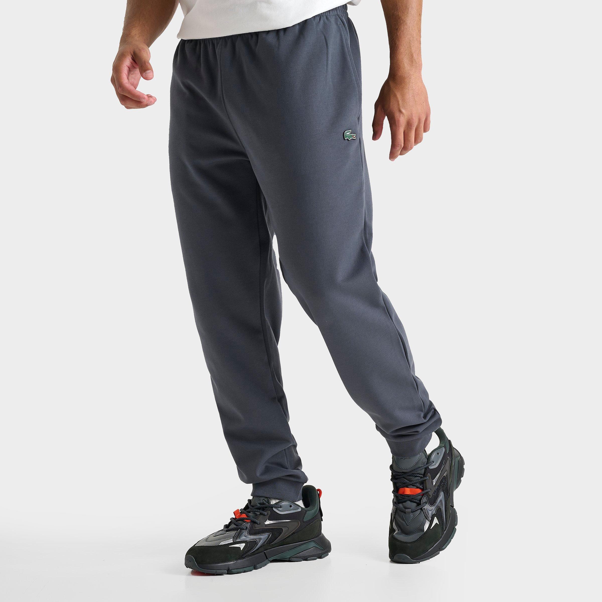 Lacoste Men's Doubleknit Jogger Sweatpants in Grey/Graphite Size Large Cotton/Polyester/Fleece