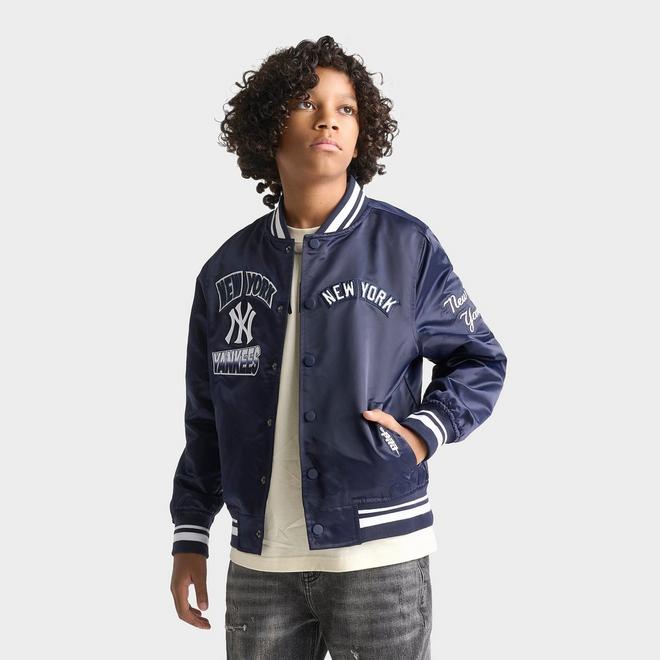 Big Kids' Pro Standard New York Yankees MLB Turn It Up Satin Bomber Jacket